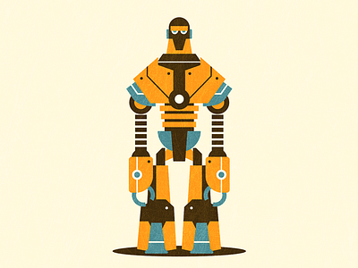 Sam bot character illustration retro robot technology texture vector