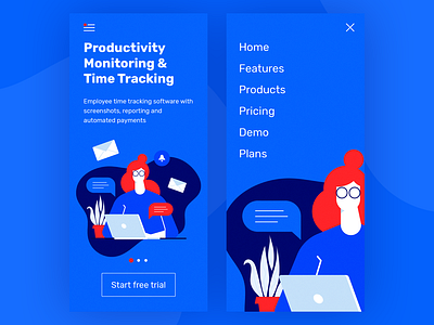 Productivity App app app design character flat illustration intro productivity ui ux vector