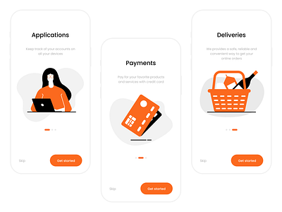 E-commerce App Start Screens