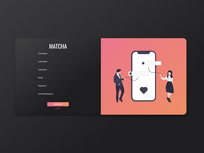 Dating app register page app graphic design typography ui ux