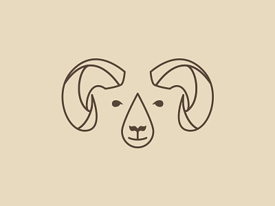 Nordic Deco Logo Design deco horns line negative space nordic sheep simple stroke