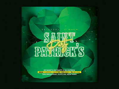 St. Patrick's Day Flyer clover saint saint patrick saint patrick flyer saint patricks saint patricks day saints shamrock st patrick st patricks st patricks day