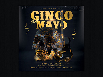 Cinco de Mayo Flyer cinco cinco de mayo cinco de mayo flyer mexican mexican art mexican party mexicano mexico sombrero tequila