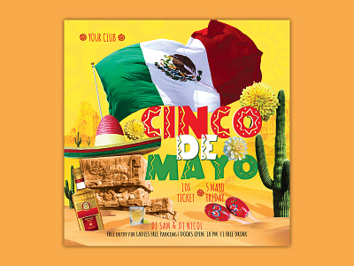 Cinco de Mayo Flyer cactus cactuses cinco cinco de mayo cinco de mayo flyer mexican mexican art mexican food mexican party mexicano mexico sombrero tequila