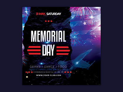 Memorial Day Flyer 4 th of july american american flag american traditional fourth of july memorial day memorial day flyer memorial day weekend memorialday