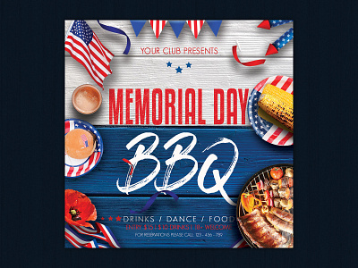 Memorial Day Flyer 4th july 4th of july america american flag american traditional americana bbq bbq flyer bbq restaurant memorial memorial day memorial day flyer memorialday usa usa flag