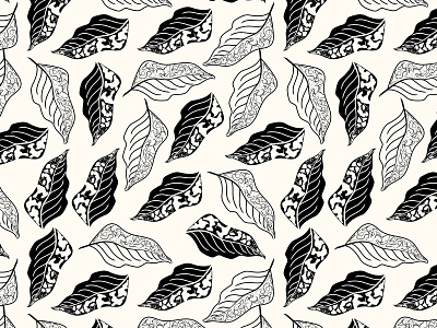 black and white leaf pattern fabric leaf leaf patter pattern textile