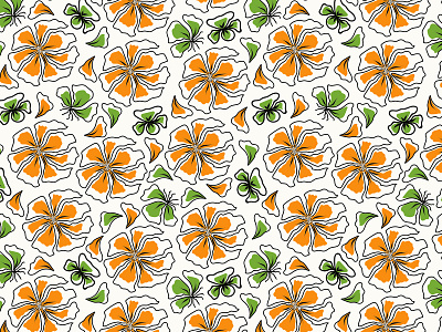 yellow green flower pattern fabric floral floral art leaf leaf patter lineart modern design pattern textile