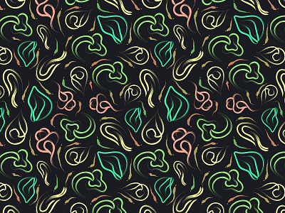 abstract floral line pattern