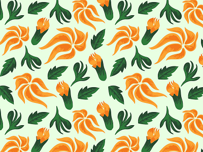 Green and yellow floral pattern