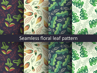 Modern seamless floral leaf pattern design.