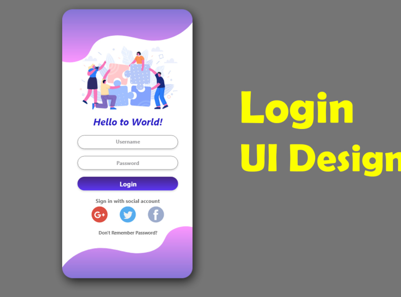 Xd Android Login Ui Design Tutorial | Adobe Xd to Android Studio by Mohsen  Jamali on Dribbble