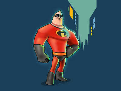 Mr. Incredible characters costume iconfactory illustration ipad pro linea linea sketch pixar super heroes