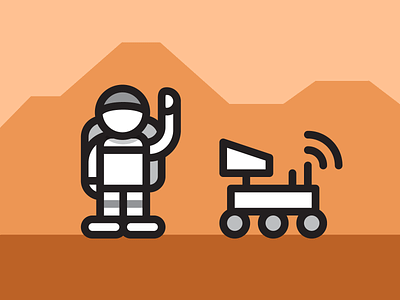 Mark Watney - Space Pirate icon iconography illustrator lineart mars nasa pathfinder rover space spaceman the martian