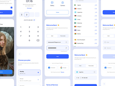 Sign In & Sign Up Screens android app consept crop forgot password form ios log in login minimal mobile password registration sign up signin sing in start screens terms of service ui ux