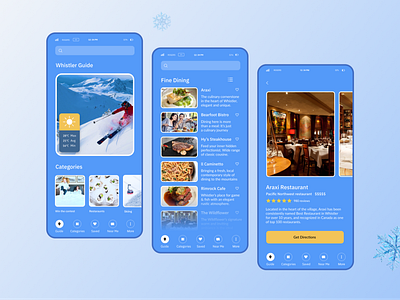 Whistler Guide - Mobile App Concept concept design mobile app travel ui ux web design whistler whistler tourists guide