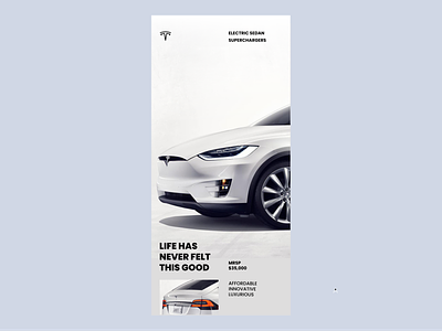 Tesla - print advertisement branding concept print ad tesla ui web design