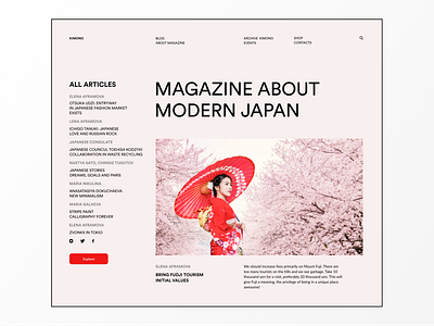 Kimono magazine - design concept graphic design japan japanese culture magazine news ui