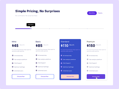 Pricing Plan Page