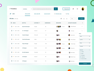 Applicant tracking system (ATS) web app flow