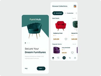 Furniture Mobile App Design design inspiration mobile app ui