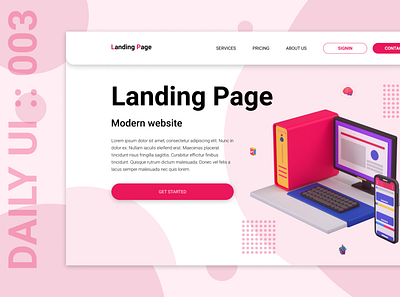 DailyUI #003 Landing Page daily 100 challenge dailyui dailyuichallenge design figma landingpage ui uidesign uiux