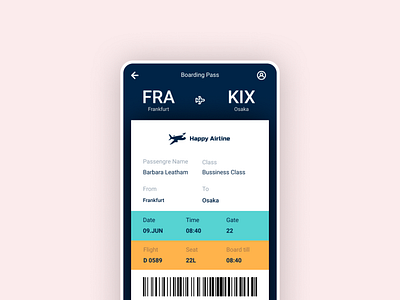 Daily UI 024 Boarding Pass daily 100 challenge dailyui dailyuichallenge design designinspiration figma ui uidesign uiux webdesign