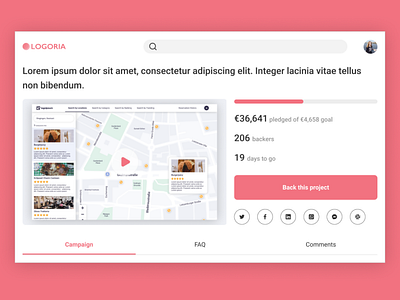 Daily UI  032 Crowdfunding Campaign 1