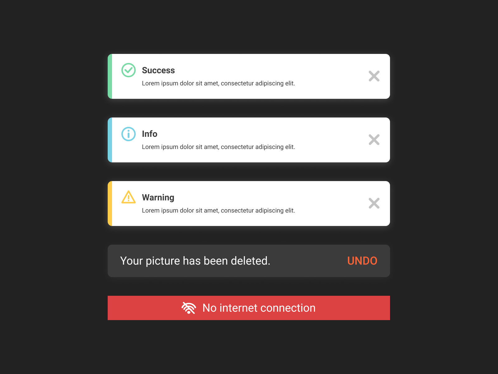 Daily UI 049 Notifications by Hitomi Bremmer on Dribbble