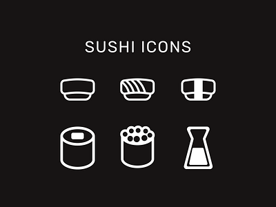 Daily UI 055 icon set daily 100 challenge dailyui dailyuichallenge figma icon icon design icon set iconography illustration sushi ui vector