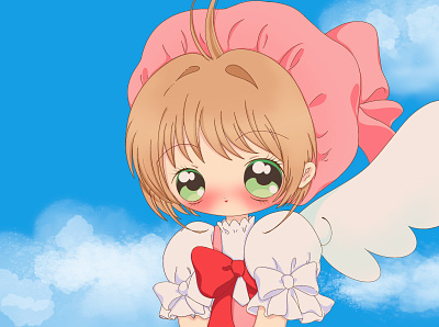 Sakura anime anime girl cardcaptor sakura clip studio paint illustration kawaii magical girl sakura