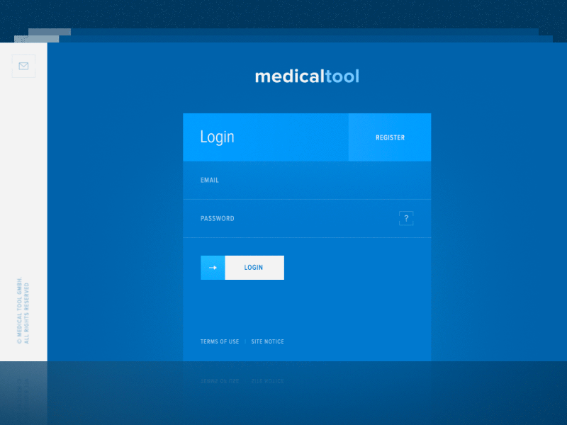 Medical Tool / Login page app blue interface medical ui ux
