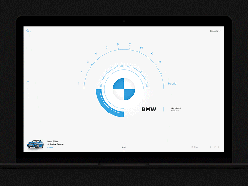 BMW Car Selector concept blue bmw car circle interface minimal selector ui ux