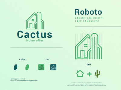 Cactus home offer logo concept