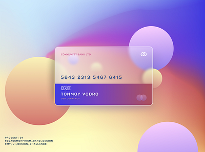 Glassmorphism ATM Card Re-Design. atm blur card design design glassmorphism new trend ui uidesign uiux visual design