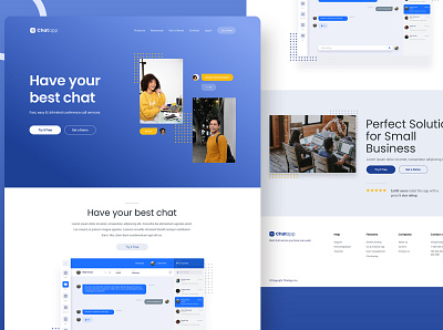 Chatapp Landing Page Design chat chat app chatbot chatting clean concept landing page landing page design ui ui ux ui design uidesign uiux ux ui ux design