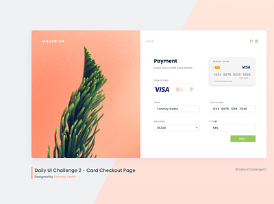 Checkout Page, Daily UI 2 2021 design atm blur card design checkbox checkout credit card dailyuichallenge landing page landing page design mastercard new design new ui paypal ui uidesign uiux visa card