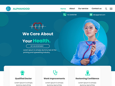 Hospital Website ui adobexd app design figmadesign hospital landingpage photoshop ui designer ui ux uidesign ux