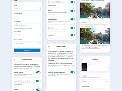 Travel app ui