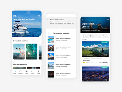 Travel app ui
