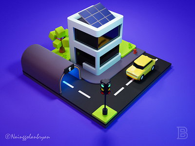 Lowpoly Town 3d 3d illustration creative design graphicdesign illustration isometric design lowpoly typography