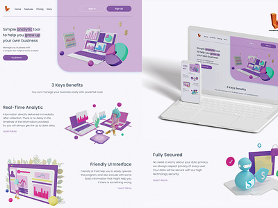 UI Analytic Tool Landing Page 3D