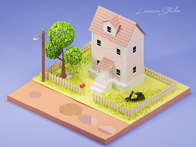 Classic House Daylight 3d design 3d illustration blender 3d creative design graphic design isometric design