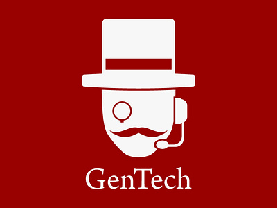 GenTech branding design flat icon logo minimal tech support vector