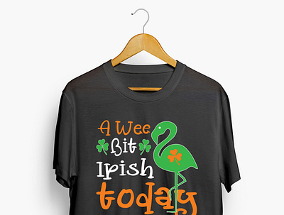 A Wee Bit Irish Today Flamingo St. Patrick's Day T Shirt always always summer anniversary bit design flamingo illustrator irish logo patricks day st. patricks day today typography vector