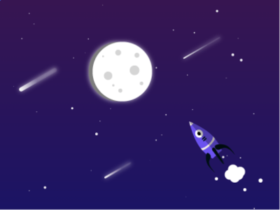 Space comet design flatdesign galaxy graphic design illustration moon rocket satellite space star ui vector