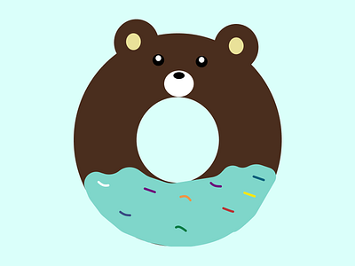 Donut cutebear cutedonut design donut flatdesign flatdesignofdonut freshdonut graphic design illustration ui vector