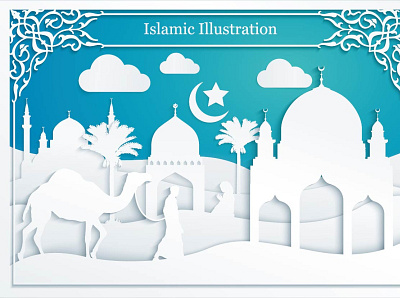Islamic Illustration arabic landscape arabian arabic islamic ilustration landscape vector illustration
