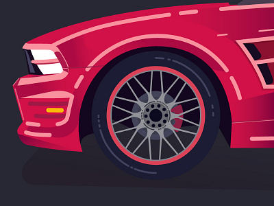 1 More car mustang red wheel