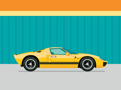 Ford car ford illustration yellow